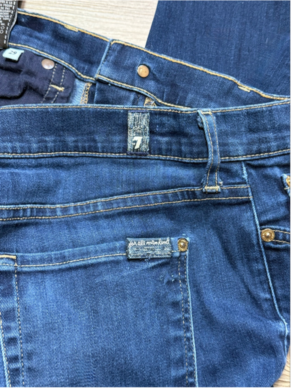 Women's 7 For All Mankind Cropped Skinny Jeans Blue Size 29 - Picture 6 of 10
